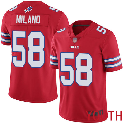 Youth Buffalo Bills #58 Matt Milano Limited Red Rush Vapor Untouchable NFL Jersey